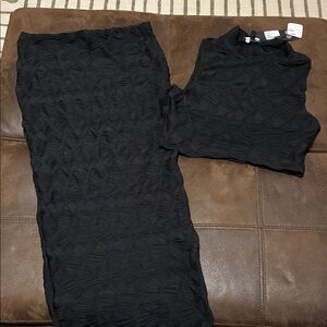 Fashion Nova Black Textured Skirt